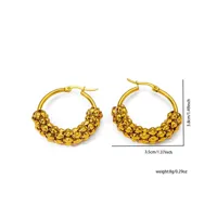 1 Pair Elegant French Style Circle 304 Stainless Steel Earrings main image 2