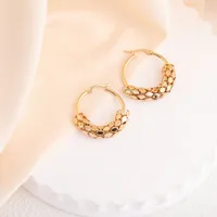 1 Pair Elegant French Style Circle 304 Stainless Steel Earrings sku image 2