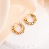 1 Pair Elegant French Style Circle 304 Stainless Steel Earrings sku image 3