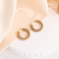 1 Pair Elegant French Style Circle 304 Stainless Steel Earrings sku image 8