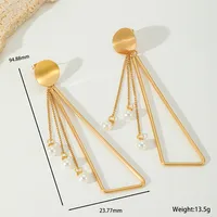 1 Pair Casual Elegant Artistic Irregular Geometric Plating Inlay 304 Stainless Steel Imitation Pearl 18K Gold Plated Drop Earrings Ear Studs sku image 3