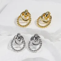 1 Pair Vacation Simple Style Solid Color Plating Copper Ear Studs main image 4