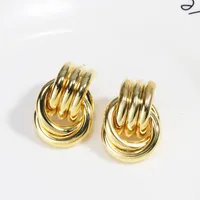 1 Pair Vacation Simple Style Solid Color Plating Copper Ear Studs sku image 1