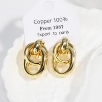 1 Pair Vacation Simple Style Solid Color Plating Copper Ear Studs sku image 11