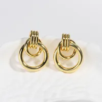 1 Pair Vacation Simple Style Solid Color Plating Copper Ear Studs sku image 7