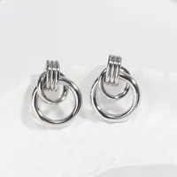 1 Pair Vacation Simple Style Solid Color Plating Copper Ear Studs sku image 8