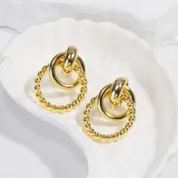 1 Pair Vacation Simple Style Solid Color Plating Copper Ear Studs sku image 9