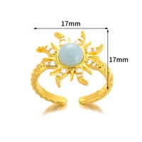 Vacation Simple Style Sun Copper Inlay Zircon Women's Rings main image 4