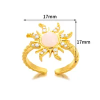 Vacation Simple Style Sun Copper Inlay Zircon Women's Rings sku image 2