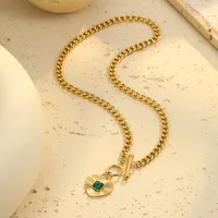 Vacation Simple Style Heart Shape 304 Stainless Steel Inlay Zircon Women's Pendant Necklace main image 4