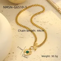 Vacation Simple Style Heart Shape 304 Stainless Steel Inlay Zircon Women's Pendant Necklace sku image 1
