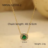 Vacation Simple Style Heart Shape 304 Stainless Steel Inlay Zircon Women's Pendant Necklace sku image 11