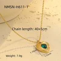 Vacation Simple Style Heart Shape 304 Stainless Steel Inlay Zircon Women's Pendant Necklace sku image 2