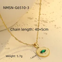 Vacation Simple Style Heart Shape 304 Stainless Steel Inlay Zircon Women's Pendant Necklace sku image 8
