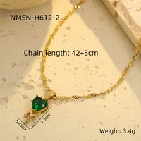 Vacation Simple Style Heart Shape 304 Stainless Steel Inlay Zircon Women's Pendant Necklace sku image 7