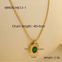 Vacation Simple Style Heart Shape 304 Stainless Steel Inlay Zircon Women's Pendant Necklace sku image 3