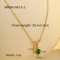 Vacation Simple Style Heart Shape 304 Stainless Steel Inlay Zircon Women's Pendant Necklace sku image 6
