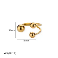 Vacation Simple Style Solid Color 304 Stainless Steel Plating Women's Open Rings main image 2