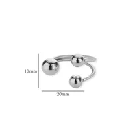 Vacation Simple Style Solid Color 304 Stainless Steel Plating Women's Open Rings sku image 5