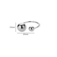 Vacation Simple Style Solid Color 304 Stainless Steel Plating Women's Open Rings sku image 3