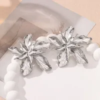 1 Pair Vacation Simple Style Flower Plating Alloy Ear Studs sku image 1