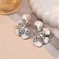 1 Pair Vacation Simple Style Flower Plating Alloy Ear Studs sku image 7