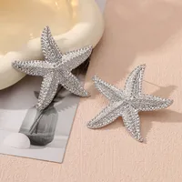 1 Pair Vacation Simple Style Flower Plating Alloy Ear Studs sku image 4