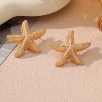 1 Pair Vacation Simple Style Flower Plating Alloy Ear Studs sku image 3