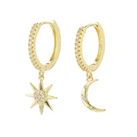 1 Pair Vacation Simple Style Star Inlay Copper Zircon Drop Earrings main image 5