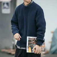 Heavy 800G Winter Sweater Men's Thickened Sweater Korean Style Trendy Loose Solid Color Casual Bottoming Couple Coat sku image 11