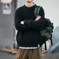 Heavy 800G Winter Sweater Men's Thickened Sweater Korean Style Trendy Loose Solid Color Casual Bottoming Couple Coat main image 5