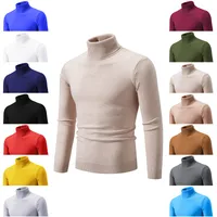 Foreign Trade Men's Solid Color Turtleneck Sweater Cross-Border Korean Slim Casual Thin Youth Sweater Sweater Bottoming Shirt main image 1