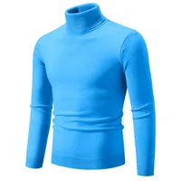 Foreign Trade Men's Solid Color Turtleneck Sweater Cross-Border Korean Slim Casual Thin Youth Sweater Sweater Bottoming Shirt main image 4
