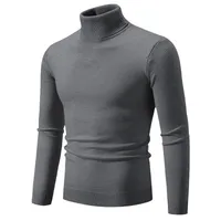 Foreign Trade Men's Solid Color Turtleneck Sweater Cross-Border Korean Slim Casual Thin Youth Sweater Sweater Bottoming Shirt main image 5