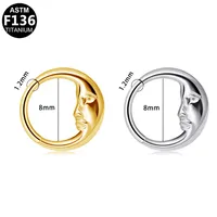 Casual Simple Style Classic Style Geometric Pure Titanium Titanium Alloy Plating Inlay Zircon 14K Gold Plated White Gold Plated Unisex Nose Ring main image 8