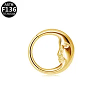 Casual Simple Style Classic Style Geometric Pure Titanium Titanium Alloy Plating Inlay Zircon 14K Gold Plated White Gold Plated Unisex Nose Ring sku image 3