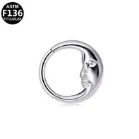 Casual Simple Style Classic Style Geometric Pure Titanium Titanium Alloy Plating Inlay Zircon 14K Gold Plated White Gold Plated Unisex Nose Ring sku image 2