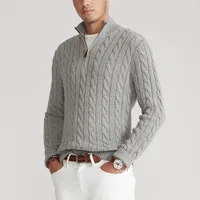 8509 Autumn And Winter New Men's Warm Thick Needle Turtleneck Sweater Men's Twist Half Turtleneck Independent Station Cross-Border Amazon main image 2