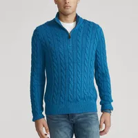 8509 Autumn And Winter New Men's Warm Thick Needle Turtleneck Sweater Men's Twist Half Turtleneck Independent Station Cross-Border Amazon main image 3