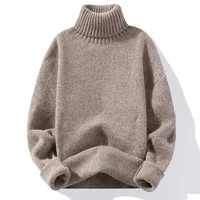 2023 Autumn And Winter Men's Casual Turtleneck Sweater Men's Fashion Korean Slim Fit Thickened Youth Thermal Head Cover Sweater Men main image 2