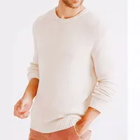 New Arrival Fall Winter Men Round Neck Knitted Loose Sweater Bottoming Shirt Round Neck Pullover Solid Color Plus Size main image 1