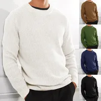 Amazon Quality Exclusive Cross-Border New Arrival European And American Leisure Men's Solid Color Top Sweaters Pullover main image 2