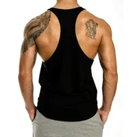 Men's Sports Vest Muscle Training Trend Sleeveless T-shirt European And American Cotton I-Shaped Fitness Vest Custom Logo main image 3