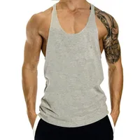 Men's Sports Vest Muscle Training Trend Sleeveless T-shirt European And American Cotton I-Shaped Fitness Vest Custom Logo main image 4