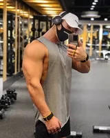 Spring Summer Workout Vest Men's Loose Elastic Waistcoat Sleeveless Shirt Brother Cotton Running Wait Lifting Training Wear Thin main image 1