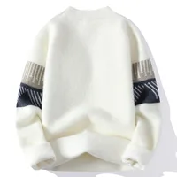 2024 One-Piece Velvet Sweater Men's Autumn And Winter Bottoming Shirt Sweater Clothes Cotton Knitwear Fleece-lined Thickened Half-High Collar Sweater main image 5