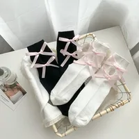 Women's Cute Sweet Solid Color Cotton Appliques Crew Socks 1 Piece main image 1