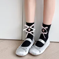 Women's Cute Sweet Solid Color Cotton Appliques Crew Socks 1 Piece main image 7