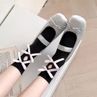 Women's Cute Sweet Solid Color Cotton Appliques Crew Socks 1 Piece main image 6