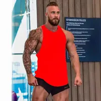 Amazon Foreign Trade Summer European And American Deep-Cut Cotton Fitness Blank Waistcoat Sports I-Shaped Vest Men's Beauty main image 2